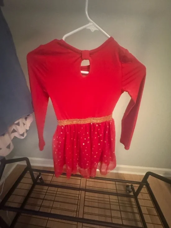 btween Red Dress with Gold Glitter 'Merry & Bright' Accents - Picture 2 of 3